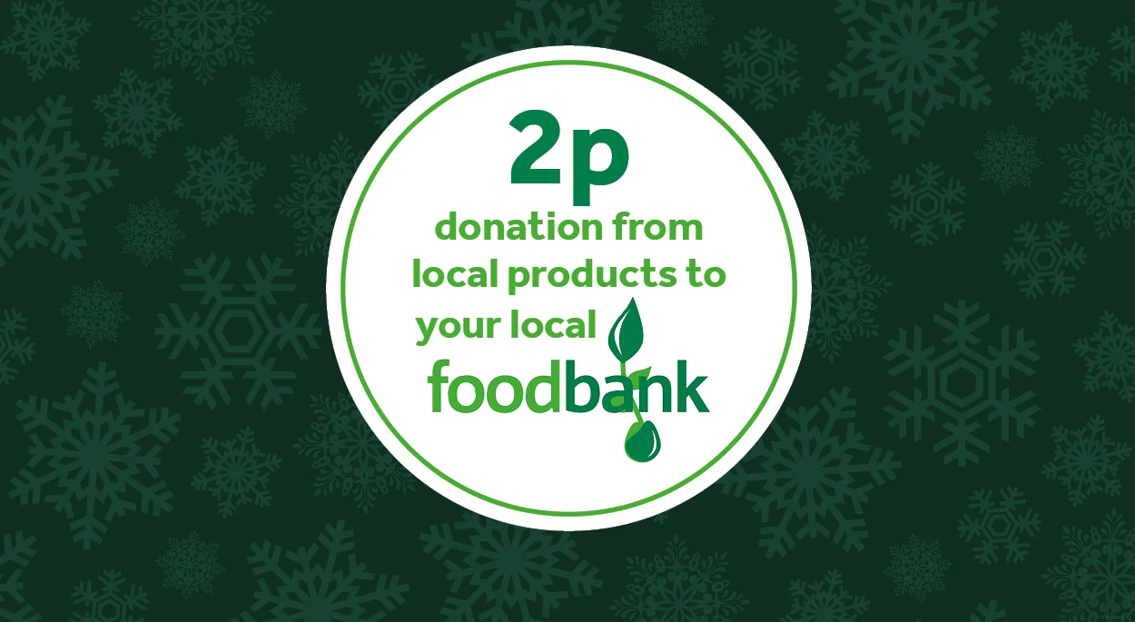 2p Donation to local foodbanks for each local product purchased in November