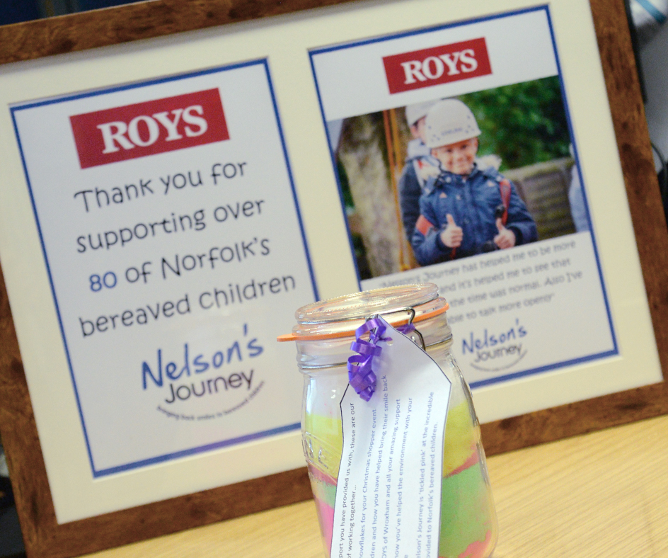 Memory jar presented from nelson's Journey to Roys