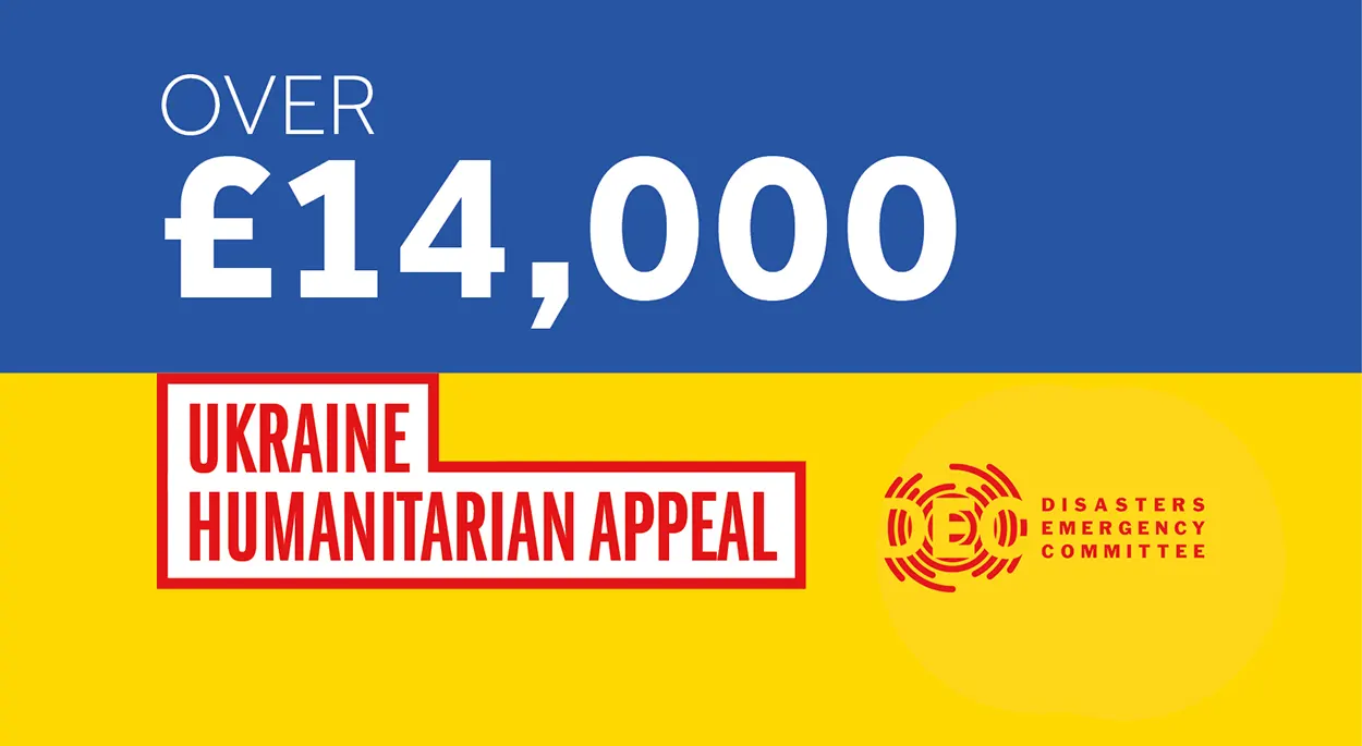over £14,000 raised for Ukraine Appeal